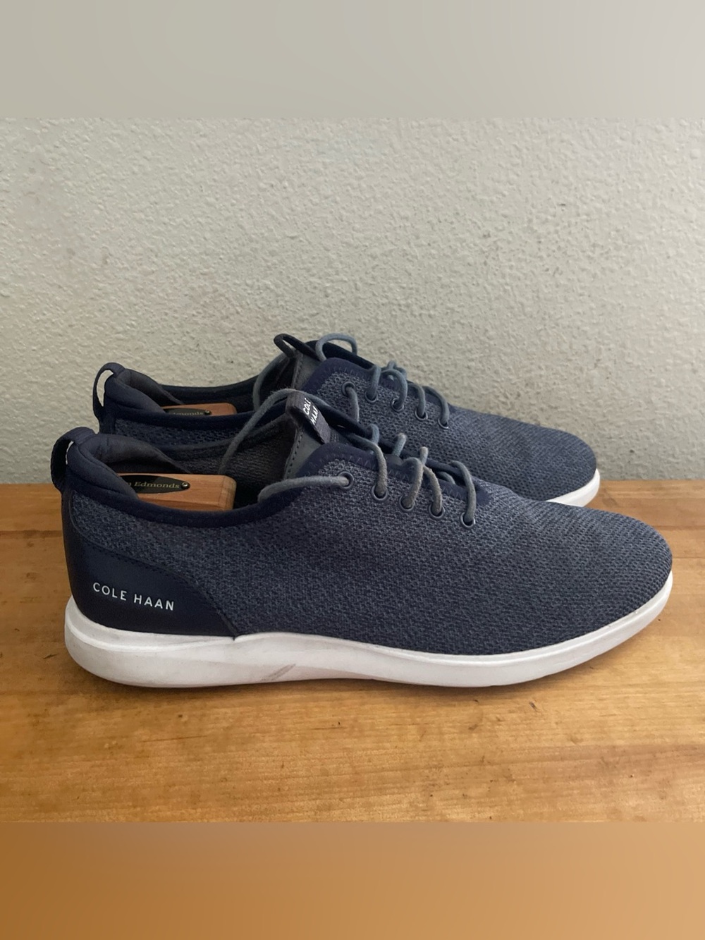 Cole Haan Grand Plus Essex Shoes Men's 11M Blue White Knit Comfort Sneakers
